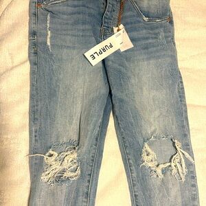 Purple jeans worn twice